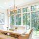 Elegant dining room with large replacement windows in Los Angeles, CA