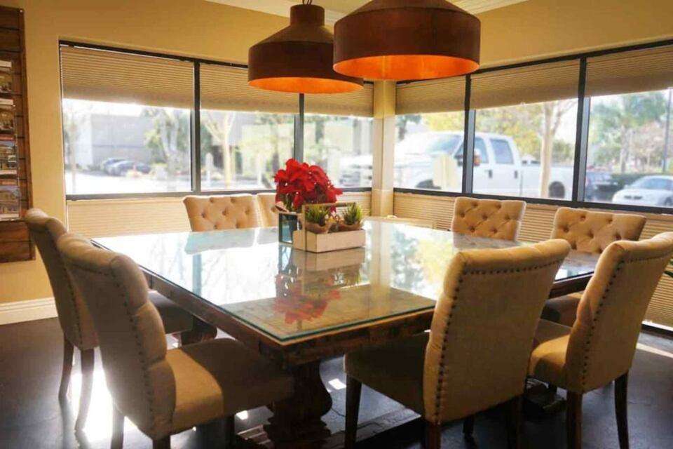 Modern replacement windows installed in an Orange County, CA home to improve natural light and energy efficiency.