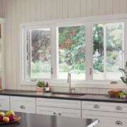 Replacement windows in Los Angeles, CA installed above a modern kitchen